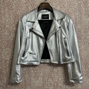 NWOT NYE Silver Faux Leather Jacket